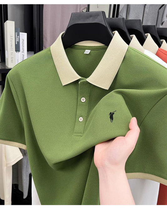 Premium Polo T-Shirt with Contrast Collar & Embroidered Logo